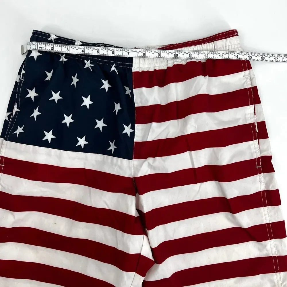 Old Navy Youth Patriotic Flag Board Shorts Youth Size 18 Preowned Unlined
